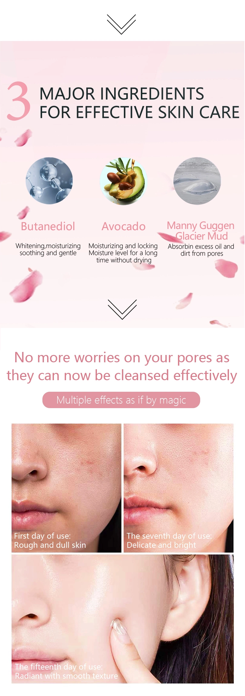 Pearoot Deep Cleansing Mud Acne Pore Rose Clay Face Mask